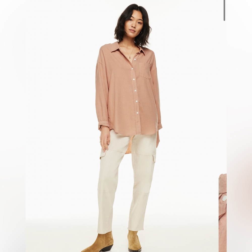 Aritzia Button-Down Shirt in Dusty Rose